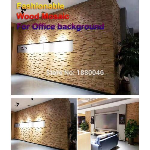 11pcs/pack Self adhesive Oak wood 3D wall panels for Office Wall Tiles for Bar Counter wall wood mosaic Art Wall for Decorative