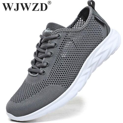Mesh Men Sneakers Summer Casual Shoes Men Breathable Outdoor Non-slip Walking Gym Shoes Lace-up Mens Trainers Pius Size 38-47