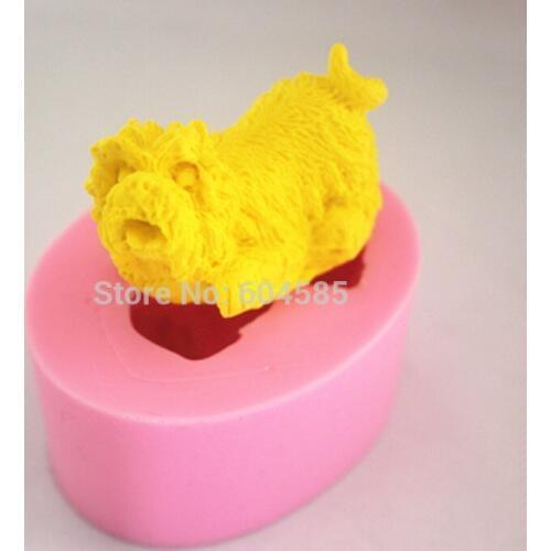 Cute puppies silicone fondant cake mold soap mould fondant cake molds soap chocolate mould for the kitchen baking3D M0374