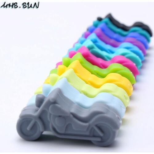 MHS.SUN Food grade silicone motorcycle beads loose BPA free best infant baby chewable toy accessores nursing teething