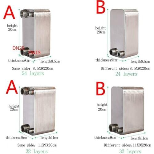Heat exchanger 24-80 layers Exchanger Replacement For Boiler Heat Exch stainless steel DN25*DN15