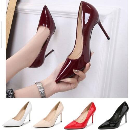 Queer Trans Mens Heels Basic Classic Pumps Drag Queen Leather Big Size 35-46 Pointed Toe Work Party Court Large Women Shoes