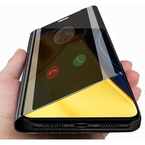 Smart Mirror Flip Phone Case For Xiaomi Poco M3 Pro 5G xiaomi poco m3 pro M3pro M 3 pro 5g Phone Magnetic Stand Book Coque Shell