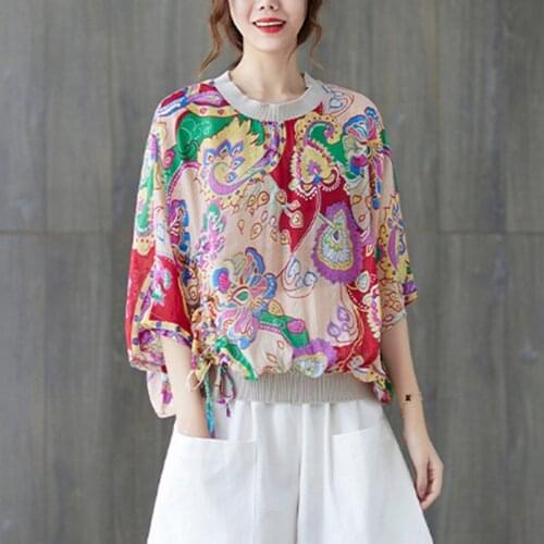 Oversized Women Cotton Casual T-shirts New Arrival 2021 Vintage Style O-neck Print Loose Female Half Sleeve Tops Tees B569