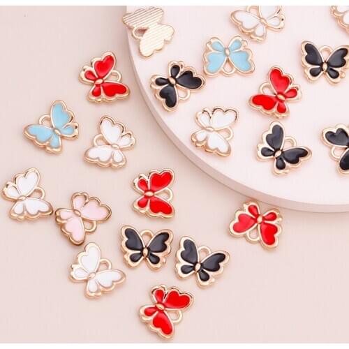 10pcs 11x14mm butterfly charm enamel charms for jewelry making and crafting charm fashion pendant