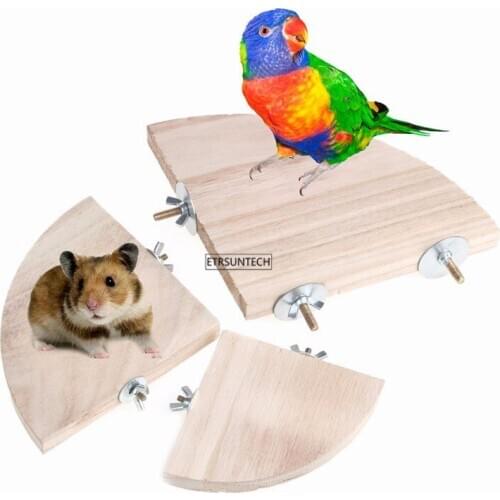 100pcs New Pet Bird Parrot Wood Platform Stand Rack Toy Hamster Branch Perches For Bird Cage Toys