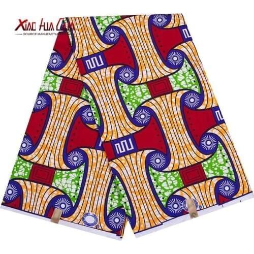 2020 Free Shipping Ankara African Wax Veritable Real Wax Fabric Polyester Sewing Dress Material 6yards/One Pieces FP6418