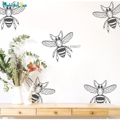 24 pcs/set Honey Bees Wall Sticker Home Decal Bedroom Decoration Animal Removable Vinyl Wall Stickers BB655