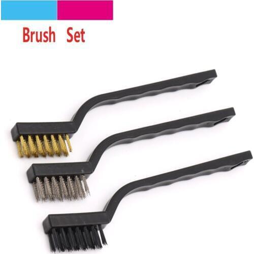 3pcs Polishing Detail Mini Stainless Steel Remove Rust Brushes Mini Brass Cleaning Metal Clean Car Tools Home Kits 170mm