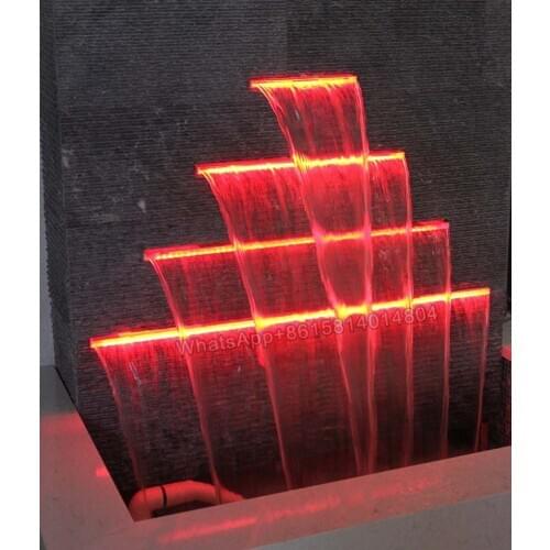 30/60/90/120cm acrylic waterfalls sheer descent with led bar for swimming pool outdoor garden/Acrylic waterfall fountain