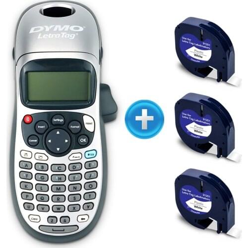 3PK 12mm 91201 for Dymo Letratag Dymo LT Tape with Dymo Labeller LT-100H LT100H Dymo Labeling Machine DIY Label Sticker Printer