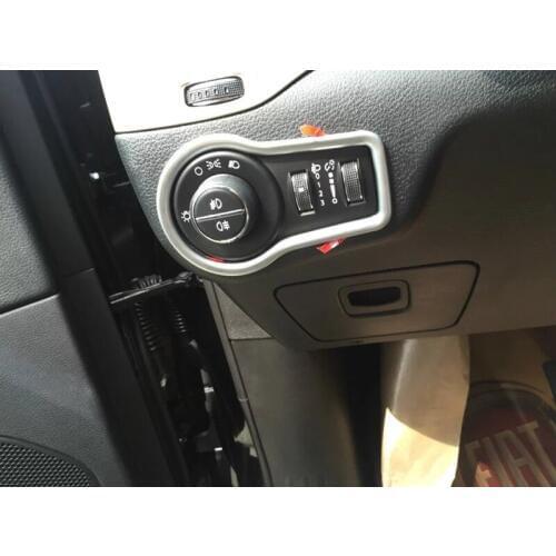 ABS Matte Chrome Interior Headlight Switch Button Cover Trim For Jeep Cherokee 2014 2015 1piece