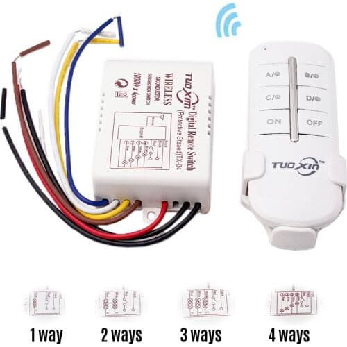 Digital Remote Control Light Switch Wireless ON OFF Remote Control Switch for Light Bulb Chandelier 220V RF433 1/2/3/4 Ways