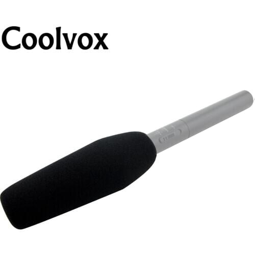 Coolvox 1Pcs Windscreen Black Sponge Foam Cover for Shotgun Interview Microphone Video Camera DSLR Wired Condenser Microfone
