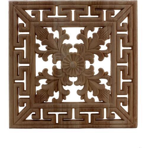 VZLX Wood Applique Carved European Decals Roses Patch Furniture Door Vintage Home Wedding Decoration Accessories Decor