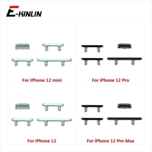 For iPhone 12 mini 12 Pro Max Volume Vibrate Key Switch Power Lock Side Button Full Set Housing Replacement Parts