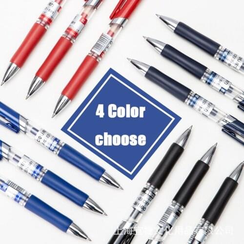 12Pcs/Pack Press Gel Pen 0.5mm Retractable Ballpoint Pens for Student Writing Black/Red/Blue High Quality Refill Office Supplies