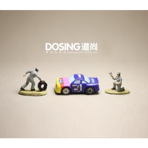 Mini Ultra Small Race Car Changing Tire Car Scene Figurine Model Ornaments Action Figures Toys for Children Kids Doll Home Decor
