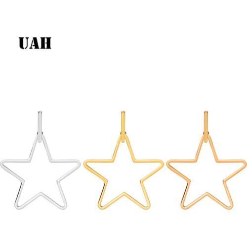 UAH 2018 Fashion Jewelry Gold Silver Color Big Hoop Earrings Exquisite Star Earrings Women Hot Sale Korean Style Wholesale