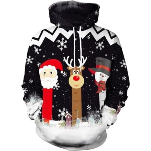 Fashion New Autumn And Winter Christmas Sweater 3D Print Oversized Hooded Sweater Unisex Man Woman Funny Ugly Christmas Sweater