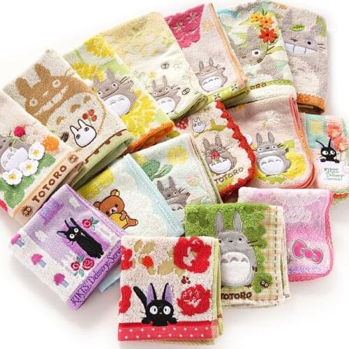 My Neighbor Totoro 100% Cotton Square Towel Kindergarten Hand Towel Baby Bibs Burp Cloths Home Textile Towel 23cm By 23cm