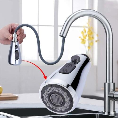 360 Degree Rotation Faucet Nozzle 2 Modes Adjustable Pull Out Tap Filter Replacement Parts Kitchen Sink Accessories Shower Head