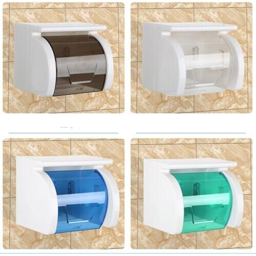 Non-perforated roll paper box pumping box bathroom wall-mounted waterproof tissue holder suction cup tissue box