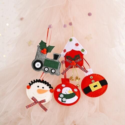 2020 New Year Santa Claus Snowman Deer Doll Christmas Ornaments Pendants Xmas Tree Hanging Decoration Home Wedding Party Decor