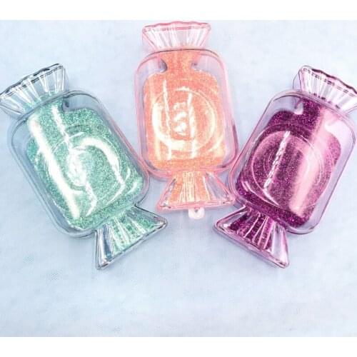 New Colors Candy Lashes Box with Glitter Cards for 25mm Mink Lashes Custom Eyelash Packaging