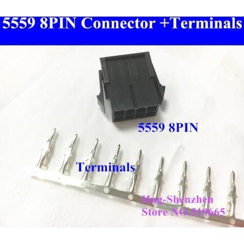 Wholesale CPU 5557 8pin 8(2*4)PIN female Connector Housing Plastic Shell for PC computer graphics card +5559 terminal pins