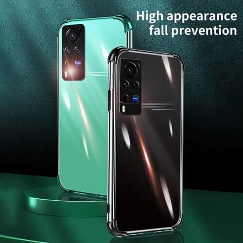 Luxury Carmera Lens Protection Plating Transparent Electroplated Mobile Phone Case For Vivo X60 Pro Plus Iqoo S9 E Cover Fundas