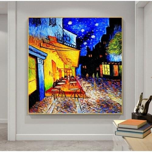 Van Gogh Cafe Terrace At Night Canvas Paintings On the Wall Art Posters And Prints Famous Impressionist Art Picture Home Cuadros