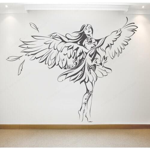 YOYOYU Removable Vinyl Wall decal Angel with eagle wings Vinyl Sticker Interior Home Decoration Wall Poster For Living Room HL95