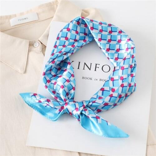 Summer Silk Scarf Square Fashion Bag Scarves Lady Hair Shawl Wraps Neck Foulard Print Designer Women Bandana Head Hijab Kerchief