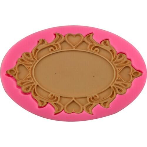 European style retro love frame sugar cake silicone mold chocolate DIY baking tools gypsum drop glue hand soap mold
