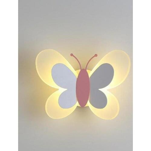 Nordic Modern Bedroom Led Wall Light Creative Personality Led Mirror Light Childrens Room Butterfly Bedside Wall Lamp Simple