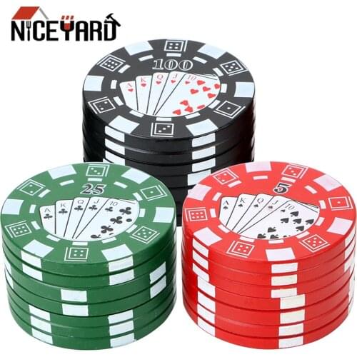 NICEYARD 3-Layer Tobacco Grinder Spice Herb Cutter Poker Chip Style Cigarette Accessories Gadget