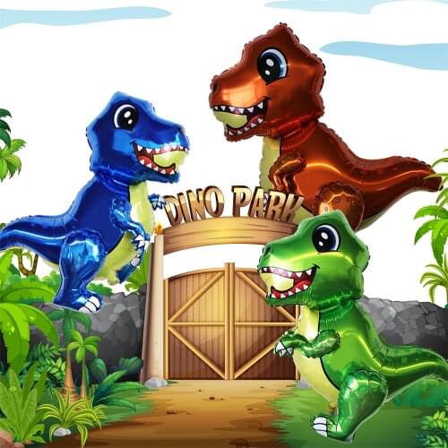 Dinosaur Balloons Large 4D Foil Balloons Aluminum Jungle Balloons for Birthday Gender reveal Graduation Party Supplies