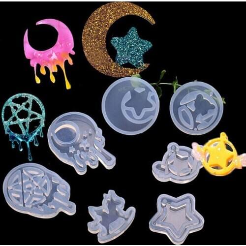1Pcs Mini UV Resin Jewelry Liquid Silicone Mold Flower/Moon/Star Resin Charms Molds For DIY Intersperse Decorate Making Jewelry