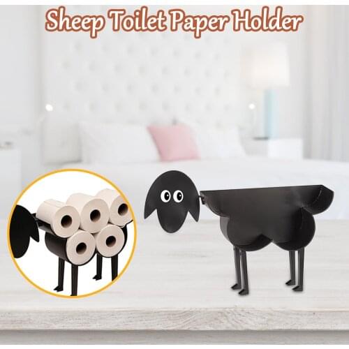 1pc Sheep Decorative Toilet Paper Holder - Free-Standing Bathroom Tissue Storage Toilet Roll Holder Paper Bathroom Iron Storage