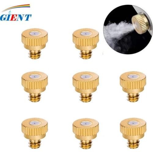 10 PCS Orifice 0.1-0.8mm Low Pressure Atomizing Brass Misting Nozzle Threaded 10/24 UNC Water Mister Parts Fog Outdoor Cooling