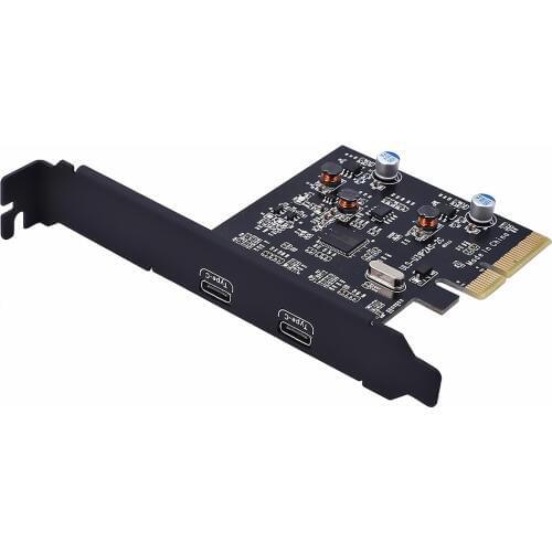 10pcs/lot PCI-E PCI Express 4X to USB 3.1 Gen 2 (10 Gbps) 2-Port Type C Expansion Card For Windows 7/8/8.1/10/Linux Kernel