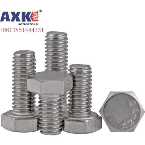 10pc M3 M4 M5 M6 M8 A2 304 Stainless Steel Metric Threaded DIN933 External Hex Hexagon Head Cap Screw Bolt Thread Dia 3/4/5/6mm