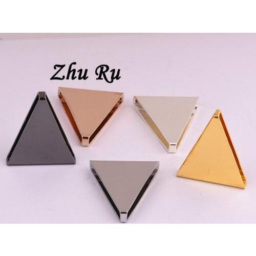 10pcs ZHU RU 25*4*21mm Charms triangle Hollowed out design Three-dimensional shape Pendants Making DIY Handmade Jewelry