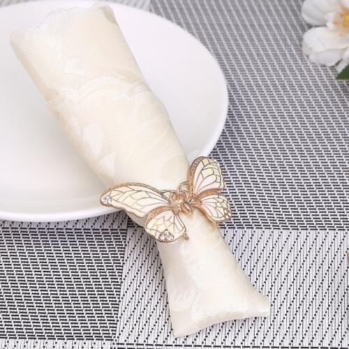 12/PCS high-end napkin buckle creative butterfly western napkin ring hotel wedding table European napkin ring