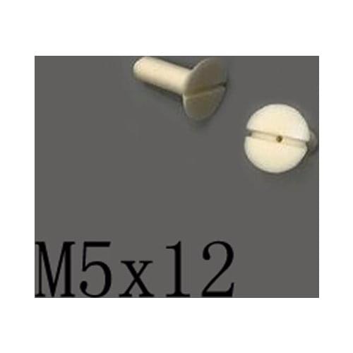 2pcs M5x12mm Slotted Countersunk Head Holes Screw Ceramic Insulated Bolt High Temperature Corrosion Resistance Zirconin