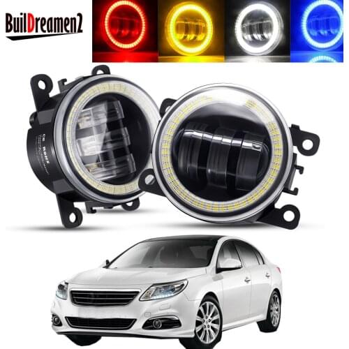 2 Pieces Angel Eye Fog Light Assembly Car LED Lens DRL Fog Daytime Running Lamp 12V For Renault Latitude Saloon L70 2011-2015