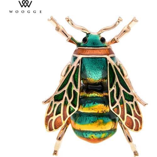 2018 Fashion Jewelry Cute Enamel Crystal Bee Brooch Lapel Pin Men Brooch Broche Biene Hombro Vintage Insect Brooches For Women