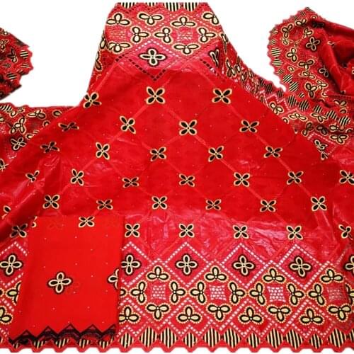 Bazin Riche 2021 New African Lace Fabric High Quality Embroidery Cotton African Nigerian Lace Fabrics for Wedding Dress YC-135