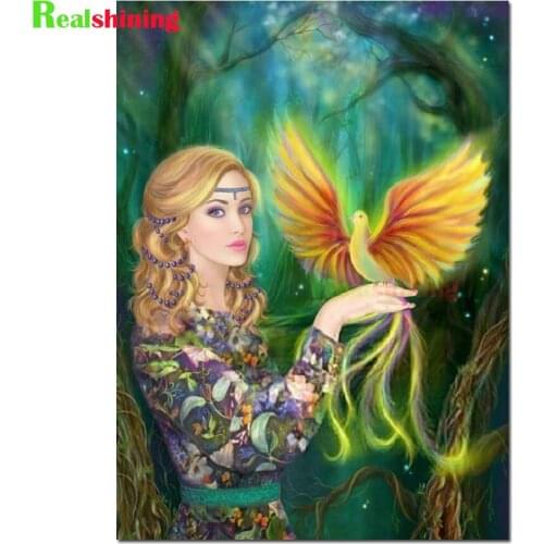 Diamond Embroidery Cross Stitch Beauty and phoenix Diamond Painting Full Square Animal Rhinestones Art Handicraft N2070